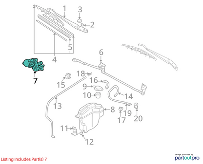 1998-2002 TOYOTA COROLLA FRONT WINDSHIELD WIPER MOTOR ASSEMBLY OEM 85110-02040