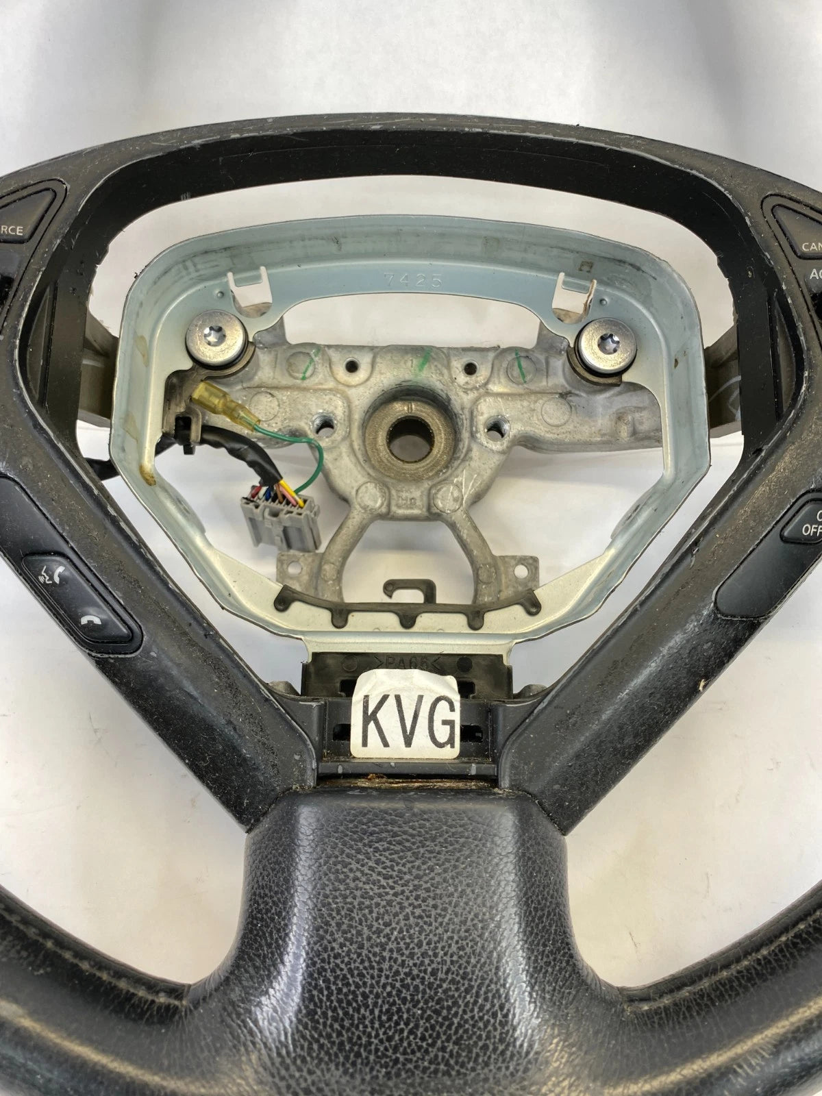 2007 2008 INFINITI G35 SEDAN STEERING WHEEL WITH SWITCHES BLACK LEATHER OEM