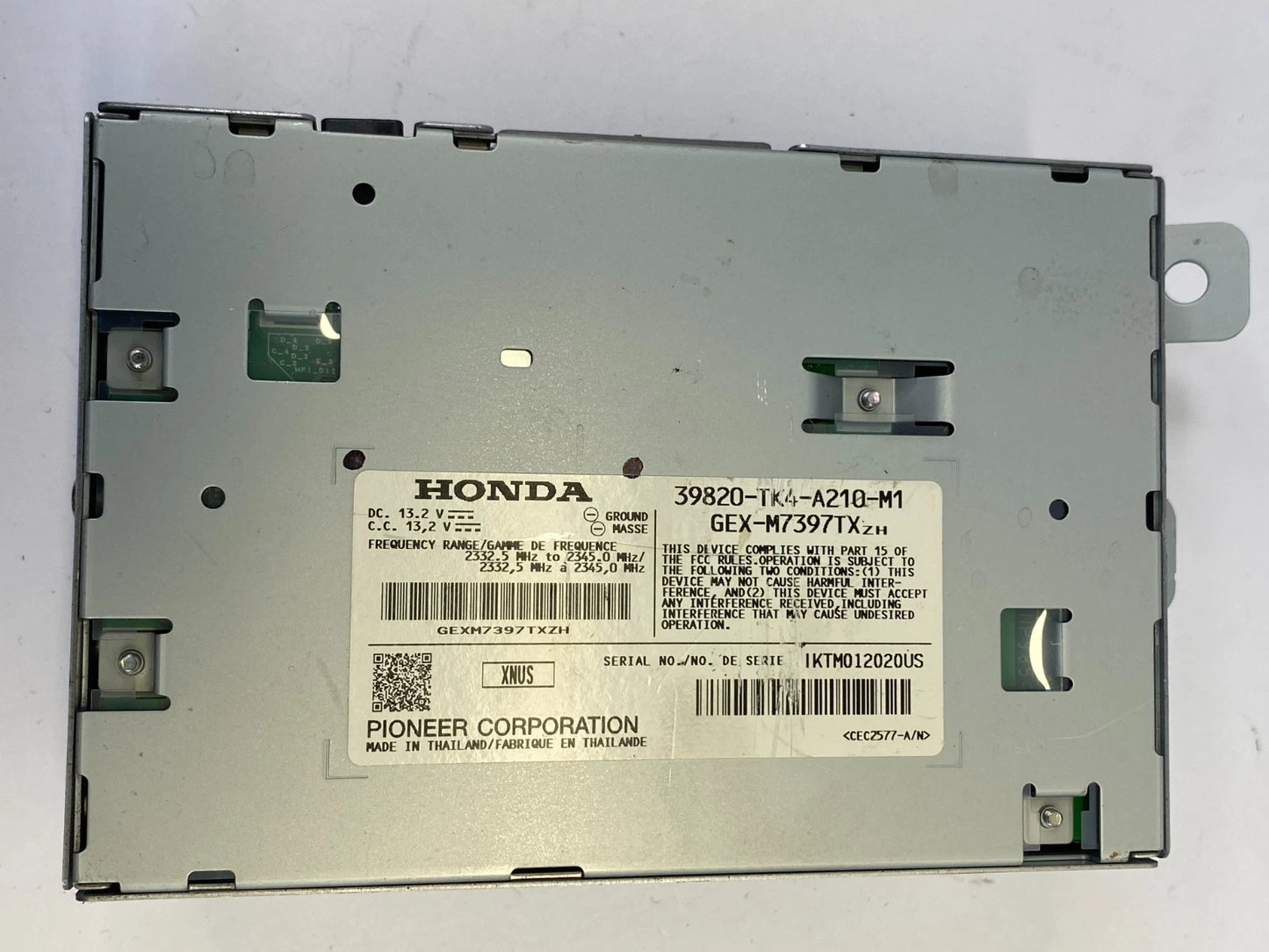 2010 2011 ACURA TL XM SATELLITE RADIO CONTROL MODULE PIONEER OEM 39820-TK4-A21