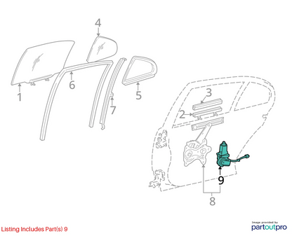 1998-2005 LEXUS GS300 REAR RIGHT SIDE DOOR WINDOW MOTOR REGULATOR 85720-30291