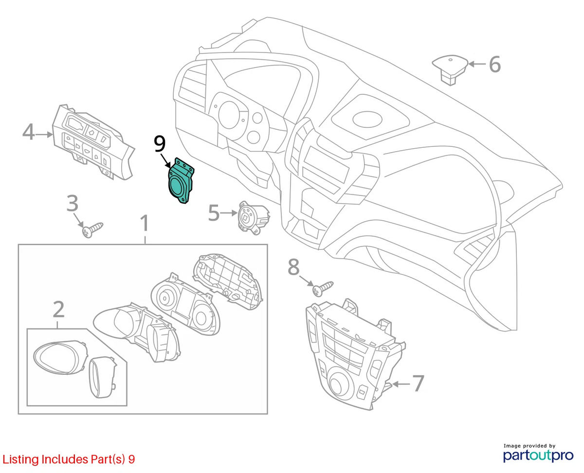 2013-2018 HYUNDAI SANTA FE CENTER DASHBOARD SPEAKER ASSEMBLY 96390-2W000 OEM