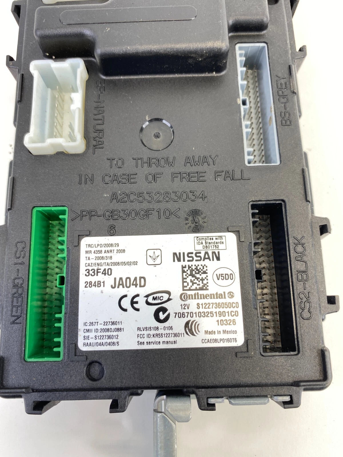 2010-2013 NISSAN ALTIMA 3.5L BODY COMPUTER CONTROL MODULE BCM BCU 284B1JA04D OEM