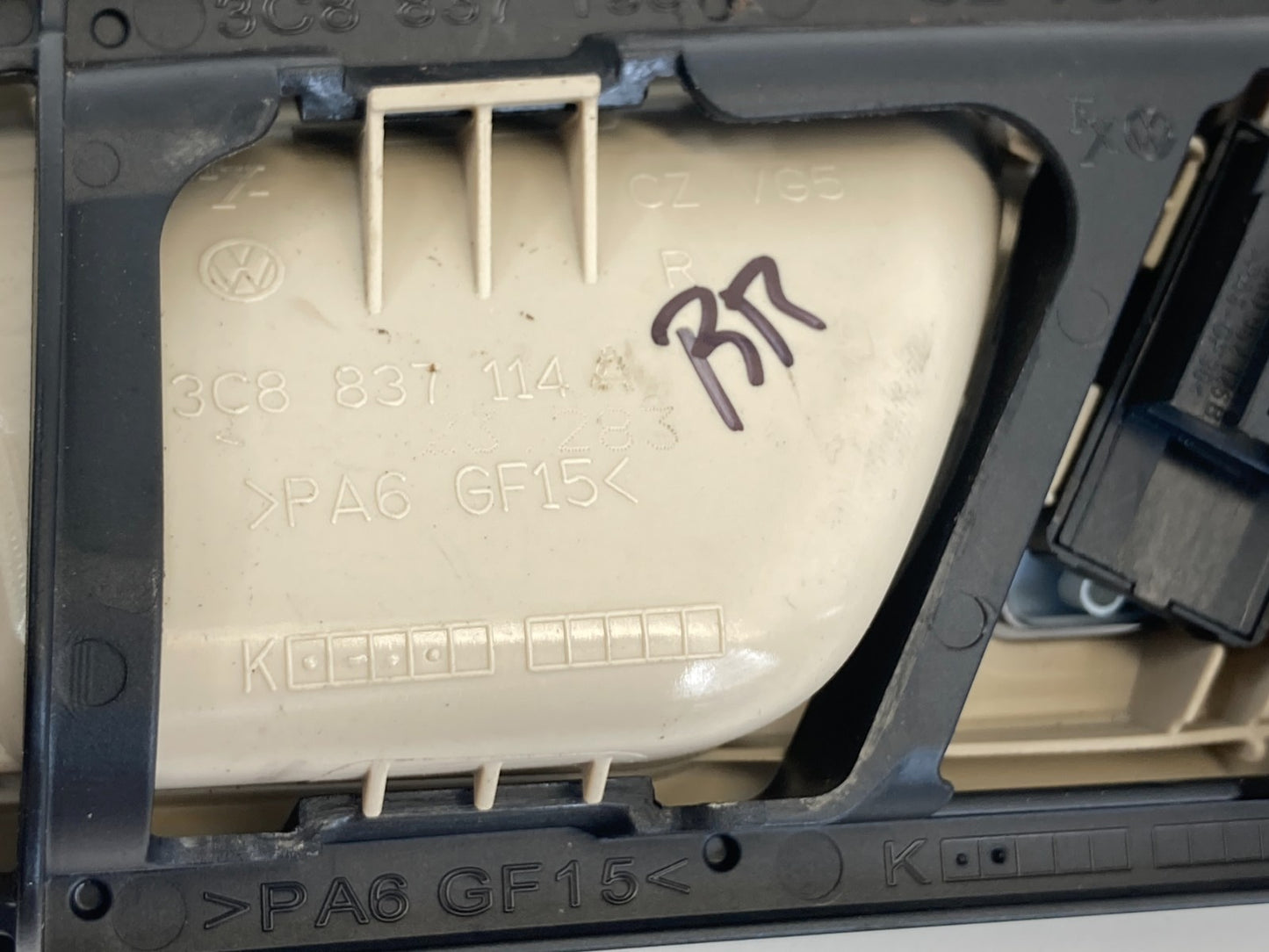 2009-2012 Volkswagen CC Rear Right Side Interior Door Handle 3C8-837-114 OEM