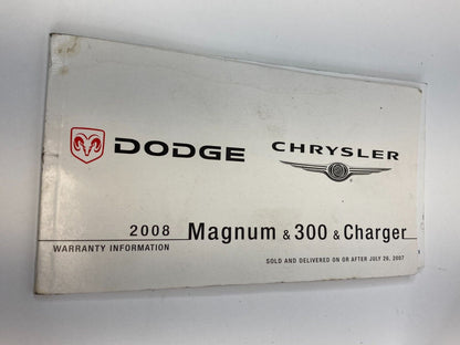 2008 Dodge Charger 08 Chrysler Owner's Manual Book & Warranty Information Guide