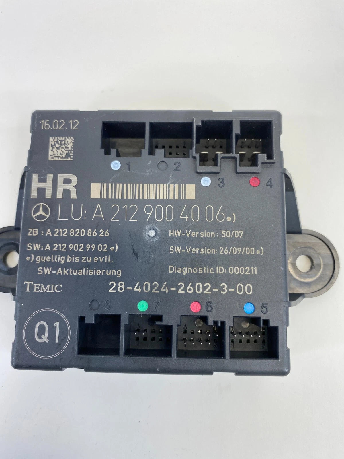 2006-2016 MERCEDES-BENZ E350 DOOR CONTROL MODULE REAR RH UNIT OEM A2129004006