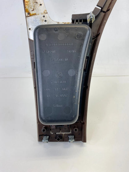 07-12 BMW 328i WALNUT CENTER CONSOLE SHIFT SHIFTER BEZEL PANEL TRIM 7129547 OEM