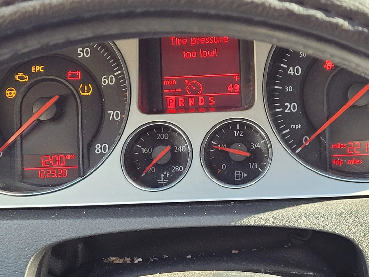2008 VW VOLKSWAGEN PASSAT SPEEDOMETER INSTRUMENT CLUSTER GAUGES 221K 3C0920971