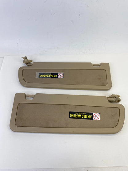 2006-2008 HONDA CIVIC SEDAN FRONT SUN VISOR SHADE TAN BEIGE PAIR SET OEM