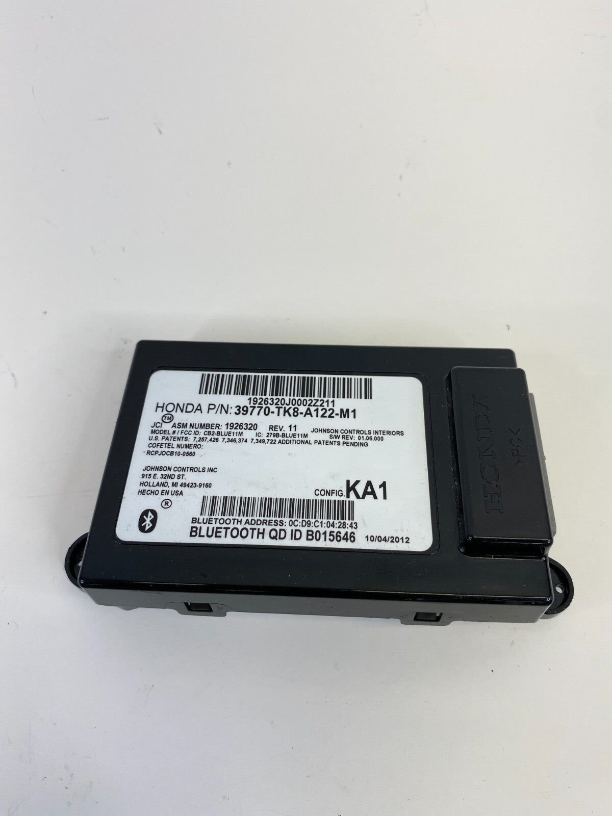 11-13 Honda Odyssey Bluetooth Communication Control Module Unit 39770TK8A122M1