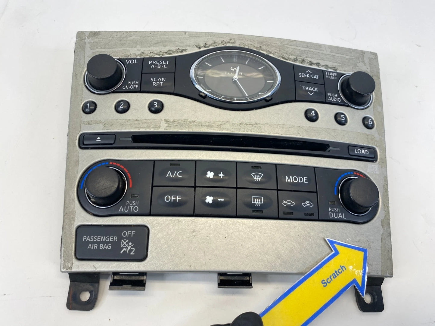 2007 2008 INFINITI G35 SEDAN RADIO AC CLIMATE CONTROL PANEL BEZEL 25391JK60B OEM