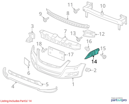 09-11 VW TIGUAN FRON BUMPER MOUNTING BRACKET SUPPORT LEFT SIDE 5N0-807-183-B