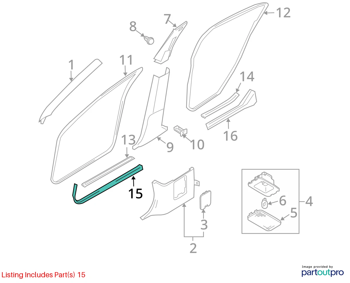06 07 INFINITI M35 FRONT RIGHT SIDE DOOR SILL KICKING SCUFF PLATE 769B4-EH100