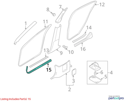 06 07 INFINITI M35 FRONT RIGHT SIDE DOOR SILL KICKING SCUFF PLATE 769B4-EH100