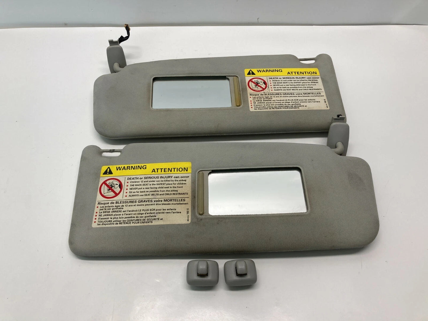 1998-2004 AUDI A6 QUATTRO SUNVISOR LEFT & RIGHT SUN VISOR SET CLOTH W/ HOMELINK