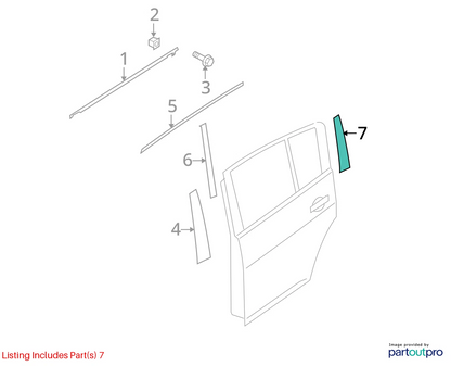 07-12 NISSAN VERSA REAR LEFT DOOR EXTERIOR FENDER APPLIQUE PANEL 78127EL000 OEM