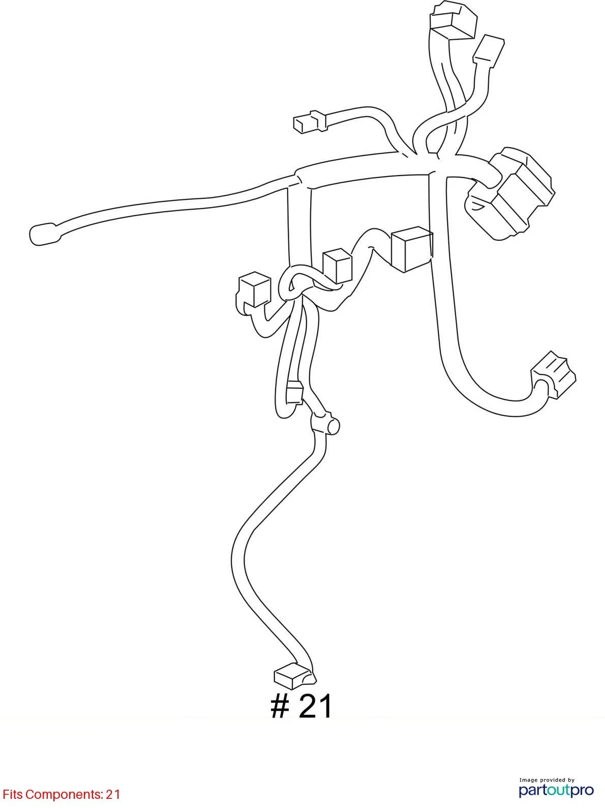 2010 2011 CADILLAC SRX FRONT RIGHT PASSENGER DOOR HARNESS WIRE WIRING 20844020