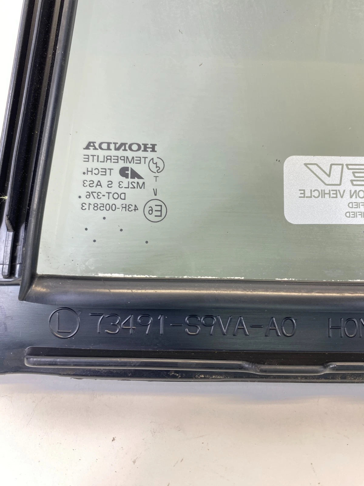 03-08 HONDA PILOT REAR LEFT BACK SIDE DOOR VENT WINDOW FIXED 73491-S9VA-A0 OEM