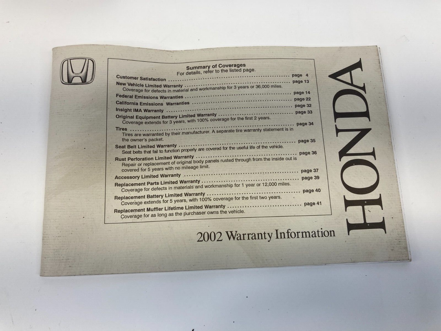 2002 02 Honda Odyssey Owners Manual User Guide Infomation Book OEM