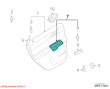 04-11 VOLVO S40 REAR RIGHT BACK SIDE DOOR TRIM PANEL POCKET WINDOW SWITCH BEZEL