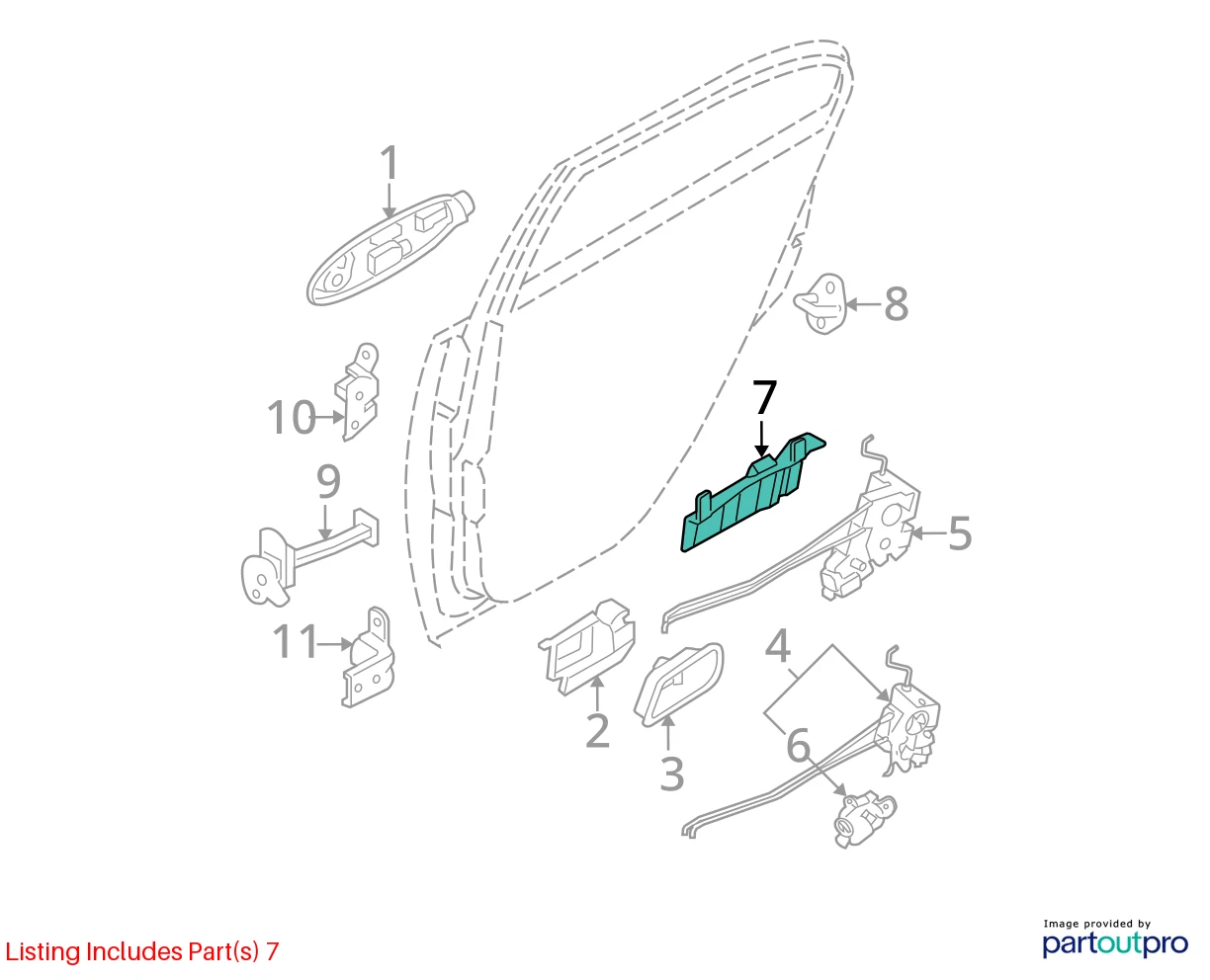 06-11 HYUNDAI ACCENT SEDAN REAR RIGHT SIDE DOOR SAFETY LOCK COVER 81477-1E000