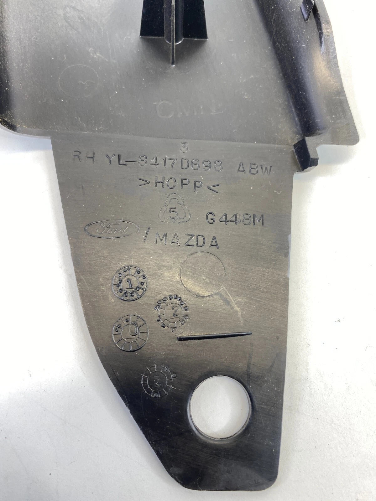 01-12 FORD ESCAPE FRONT RIGHT SIDE MIRROR INNER COVER TRIM PANEL YL8417D698ABW