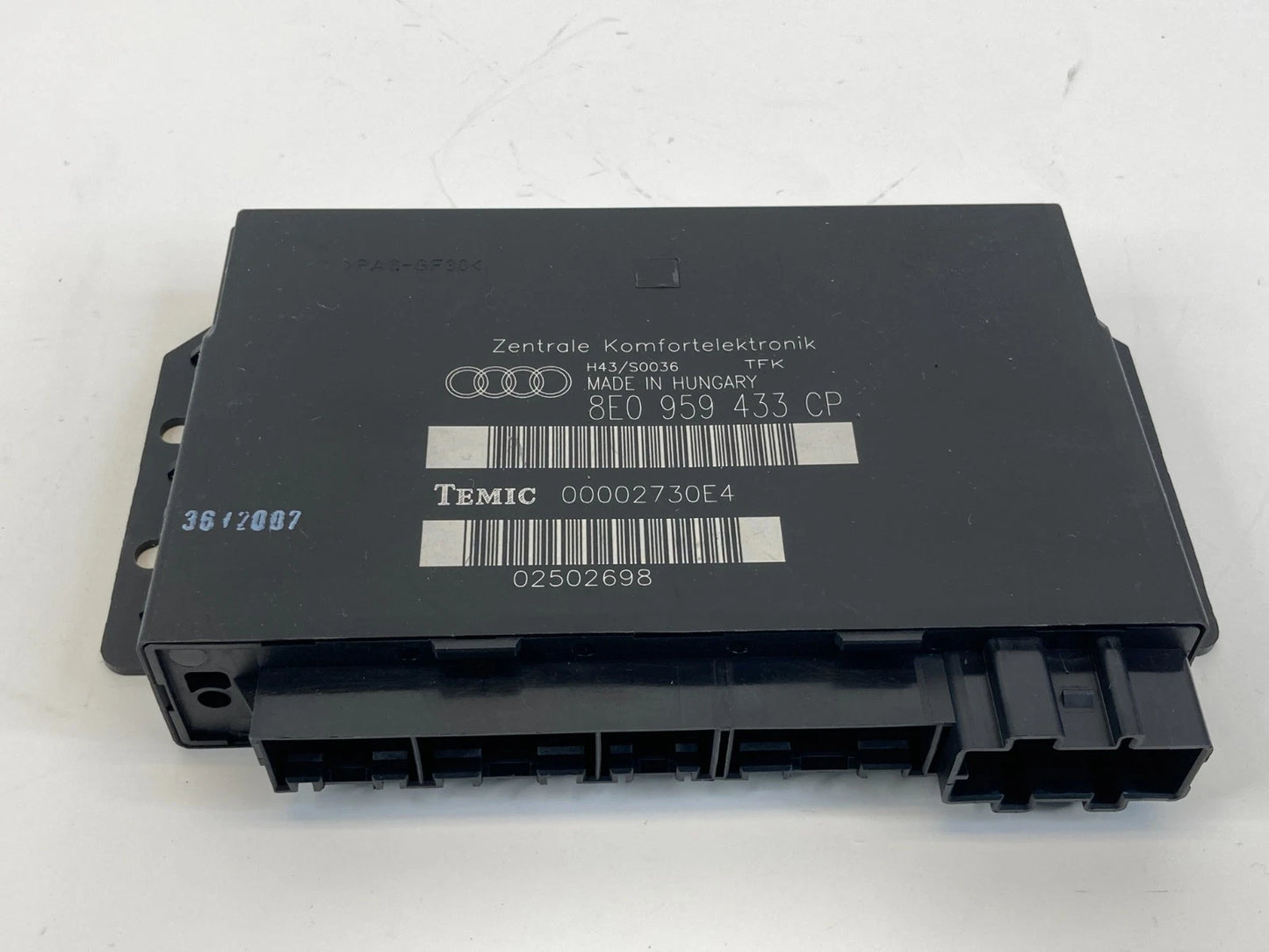 2005-2008 AUDI A4 QUATTRO COMFORT CONTROL MODULE CCM 8E0-959-433-CP OEM