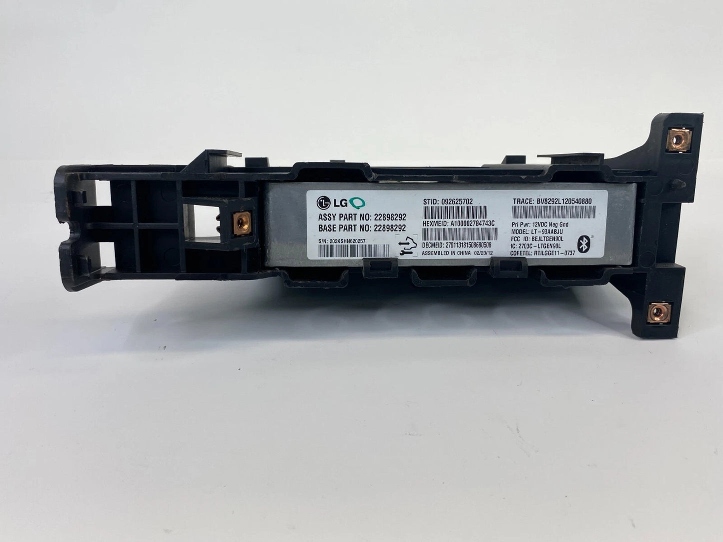 2012 CHEVROLET CRUZE 1.8L COMMUNICATION BLUETOOTH CONTROL MODULE 22898292 OEM