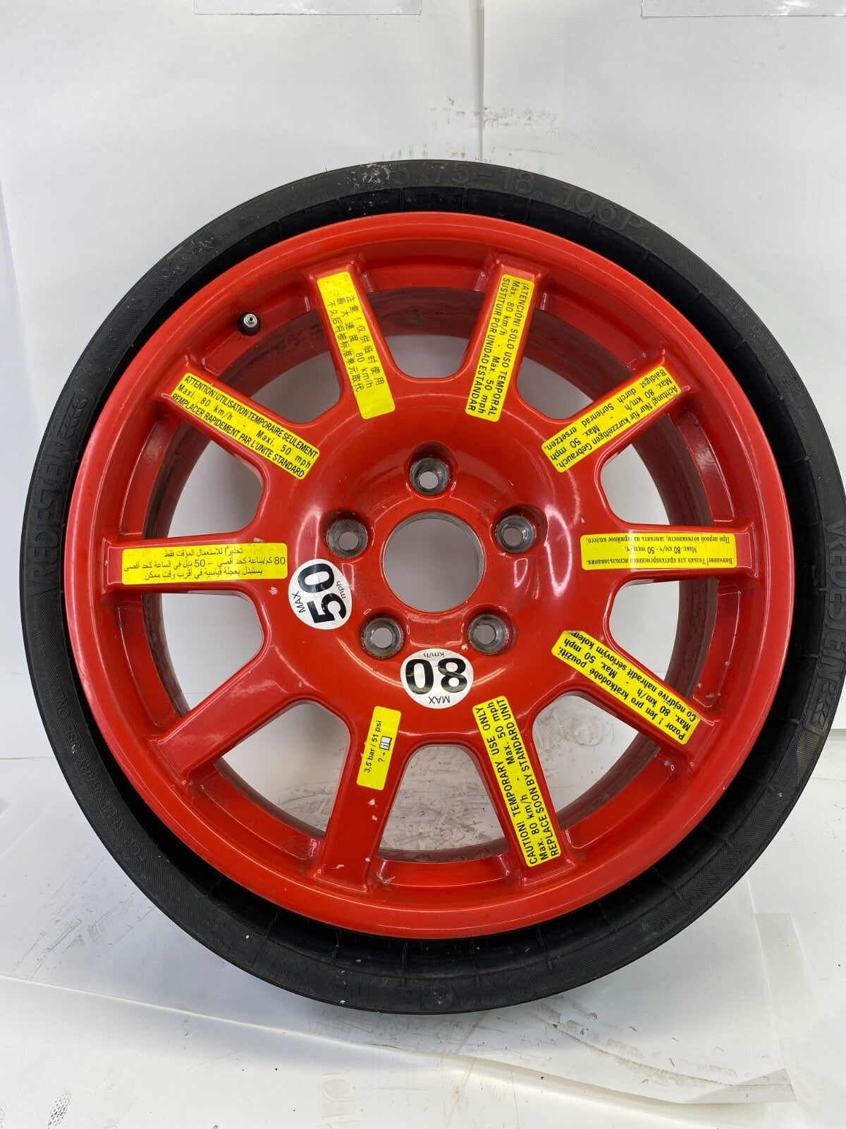 11-14 Volkswagen Touareg Emergency Spare Tire Wheel Compat Donut T195/75-18 106P