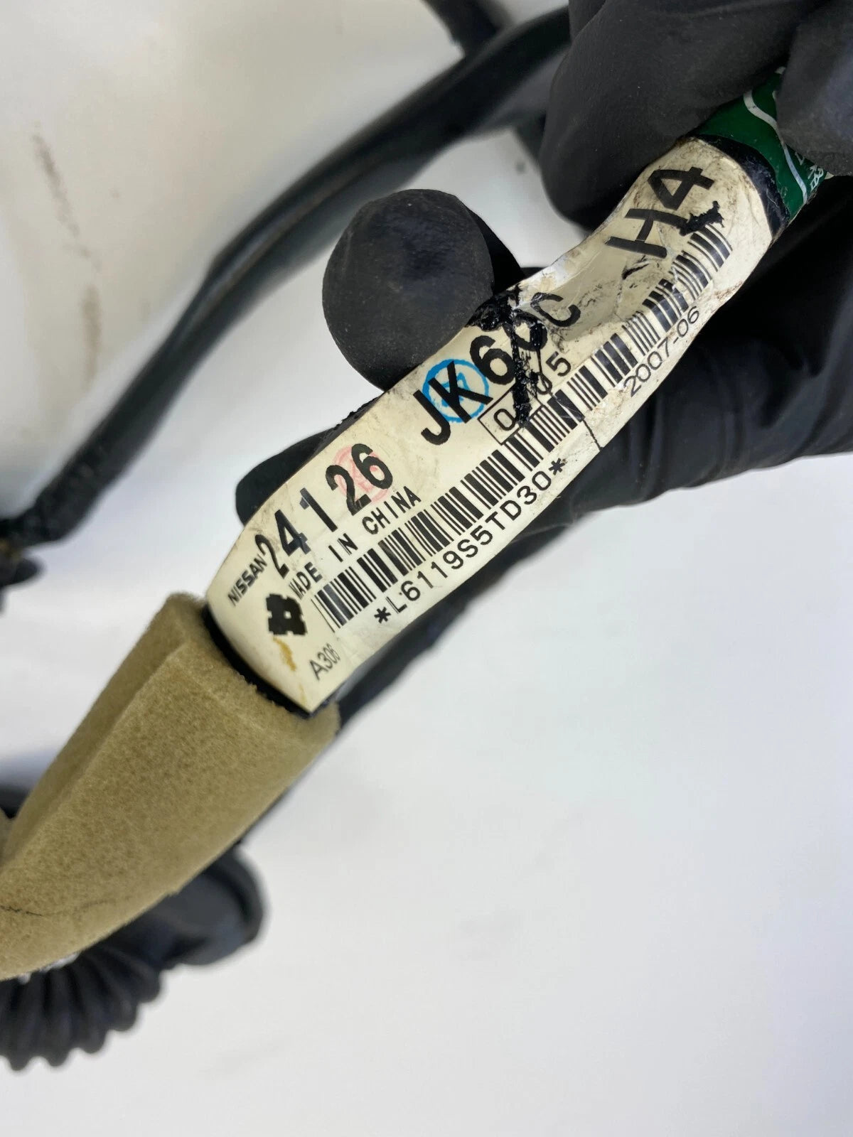 2007 2008 INFINITI G35 SEDAN REAR RIGHT DOOR HARNESS WIRING WIRE 24126-JK60C OEM