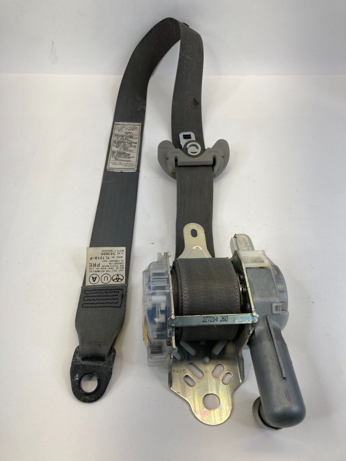 04-09 Toyota Prius Front Right Passenger Side Seat Belt Retractor 7L7210-P OEM