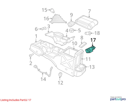 05-07 JEEP LIBERTY REAR CENTER CONSOLE WINDOW SWITCH BEZEL TRIM PANEL 56010091AB