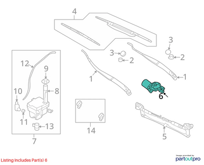 2006-2009 KIA OPTIMA FRONT WINDSHIELD WIPER MOTOR UNIT ASSEMBLY OEM 98110-2G000