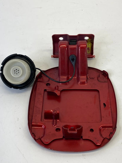 2007-2013 MITSUBISHI OUTLANDER FUEL FILLER DOOR GAS CAP COVER SET ORIENT RED OEM