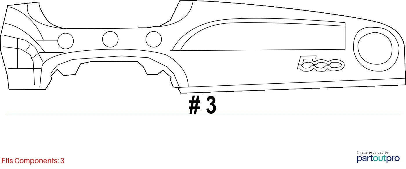 2012-2015 FIAT 500 DASH TRIM VENT BEZEL PANEL W SWITCHES 1SC361XRAC OEM
