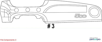 2012-2015 FIAT 500 DASH TRIM VENT BEZEL PANEL W SWITCHES 1SC361XRAC OEM
