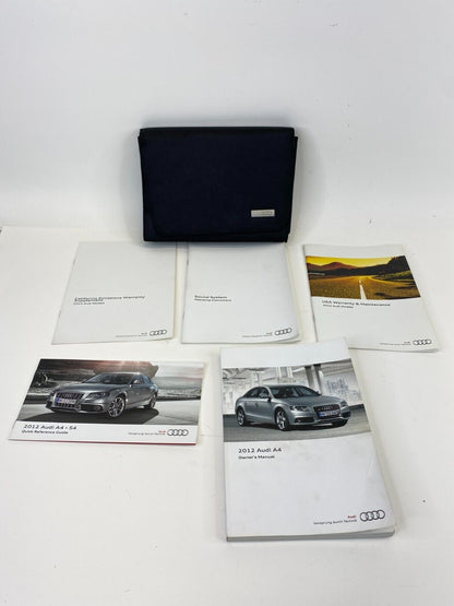 2012 Audi A4 Quattro Owners Manual Quick Reference Warranty Guide Set w/ Case