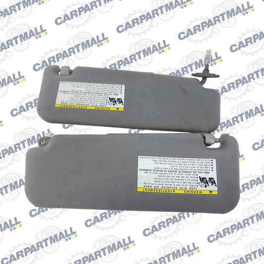 2006-2009 TOYOTA PRIUS SUN VISOR PAIR SET DRIVER PASSENGER GRAY W/ MIRROR OEM