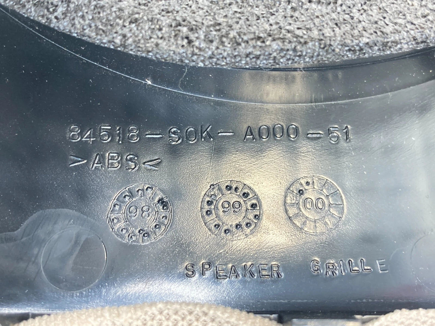 1999-2003 ACURA TL REAR SUBWOOFER SPEAKER COVER GRILL 84518-S0K-A000-51 OEM
