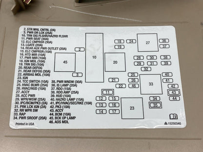 02-07 Buick Rendezvous Interior Dash Right Side Fuse Relay Box Panel Cover Trim