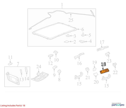 2010-2016 CADILLAC SRX REAR RIGHT INTERIOR ROOF READING LAMP LIGHT 20909444