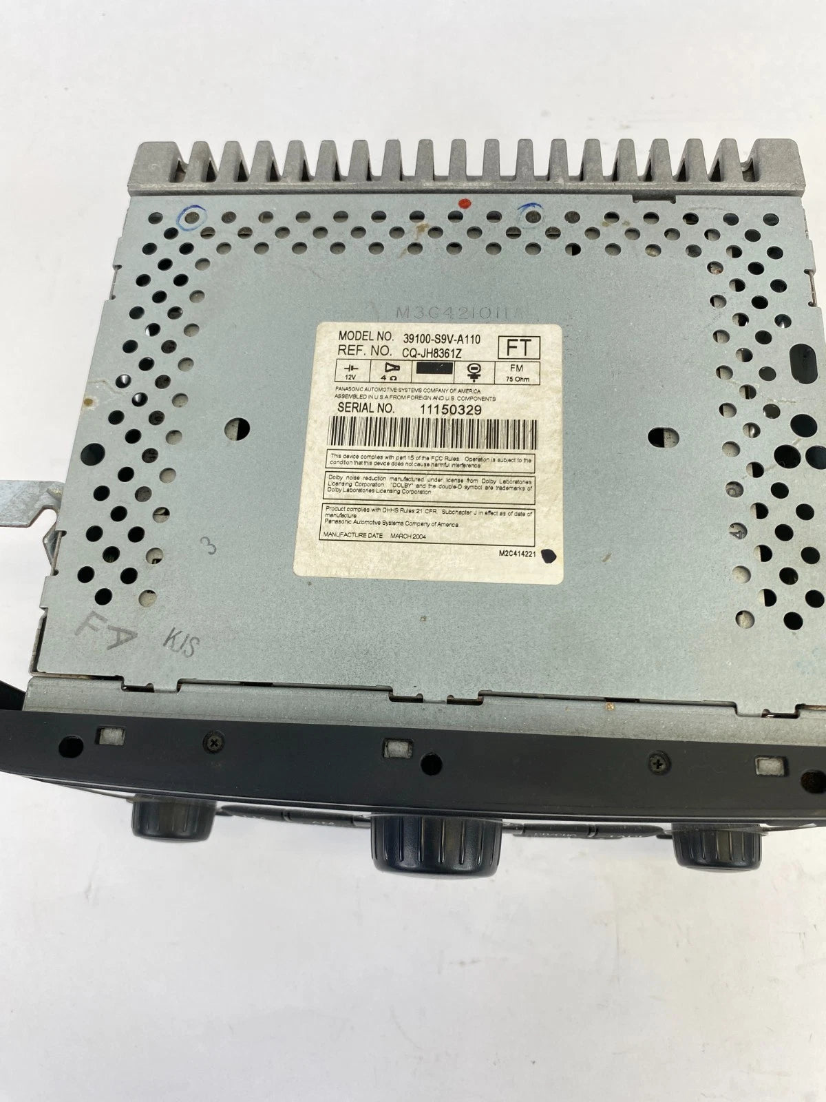 2003-2005 HONDA PILOT DASH AUDIO AM/FM CD CASSETTE RADIO UNIT 39100-S9V-A110