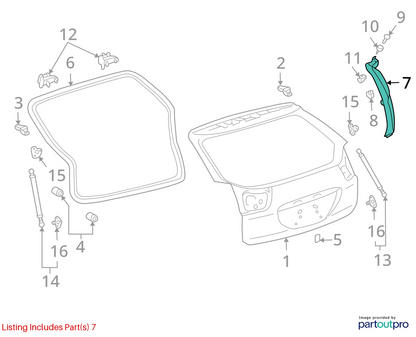 2007-2009 LEXUS RX350 04-06 RX330 LEFT DRIVER LIFTGATE STOPPER COVER 64458-0E010
