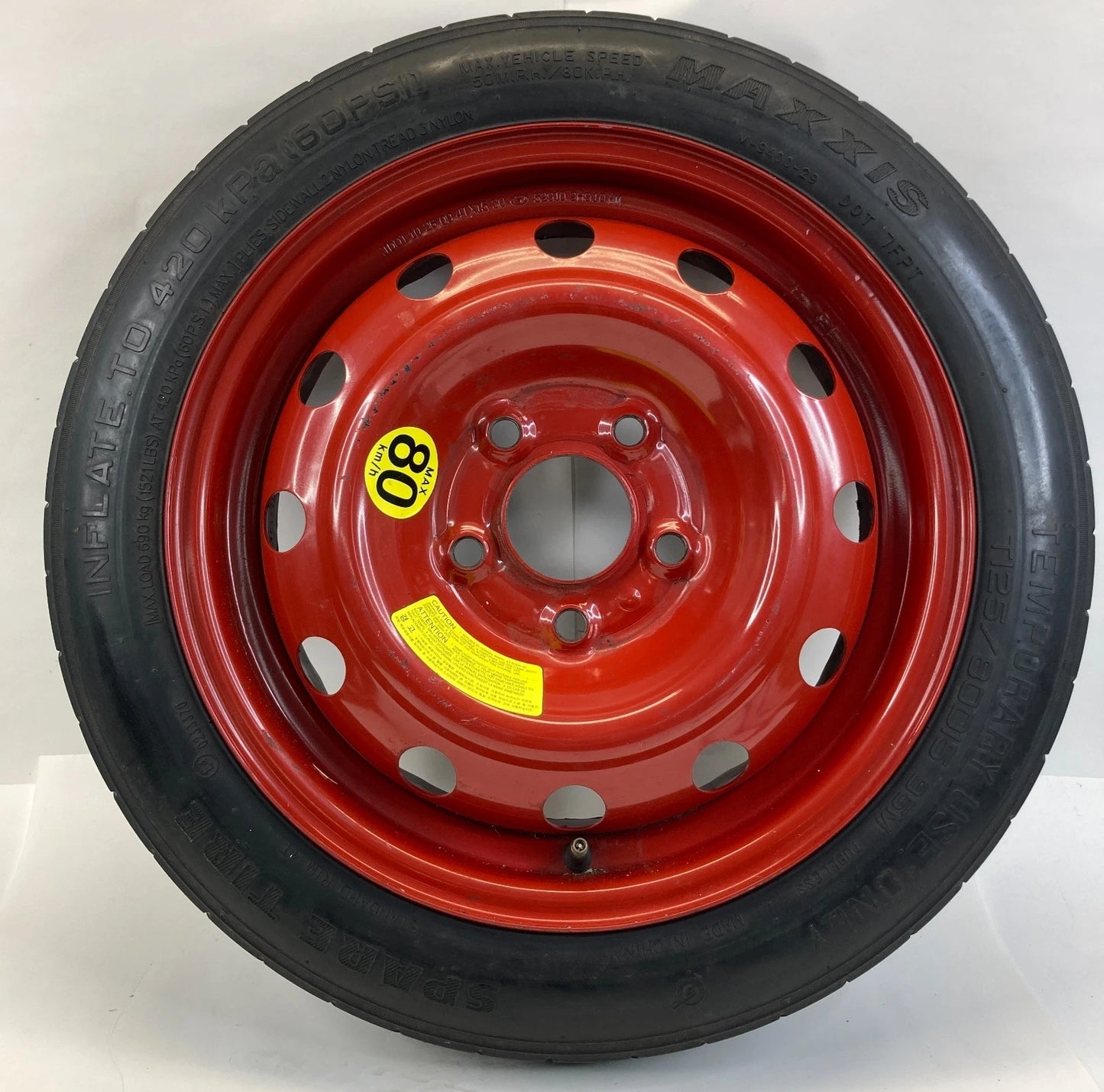 08-12 HYUNDAI ELANTRA EMERGENCY SPARE TIRE WHEEL COMPACT DONUT T125/80D15 96M