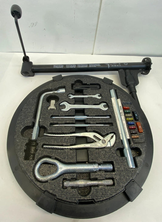 2000-2006 MERCEDES-BENZ S430 EMERGENCY SPARE TIRE JACK & TOOL KIT W/ FOAM OEM