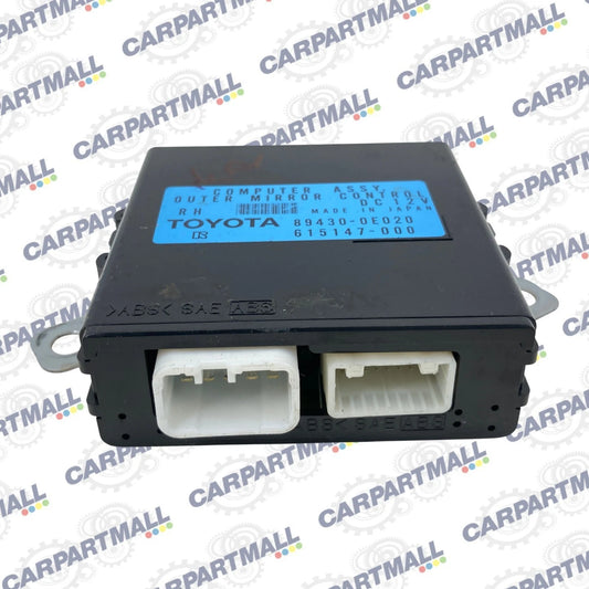 07-09 LEXUS RX350 RIGHT OUTER MIRROR COMPUTER CONTROL MODULE 89430-0E020 OEM