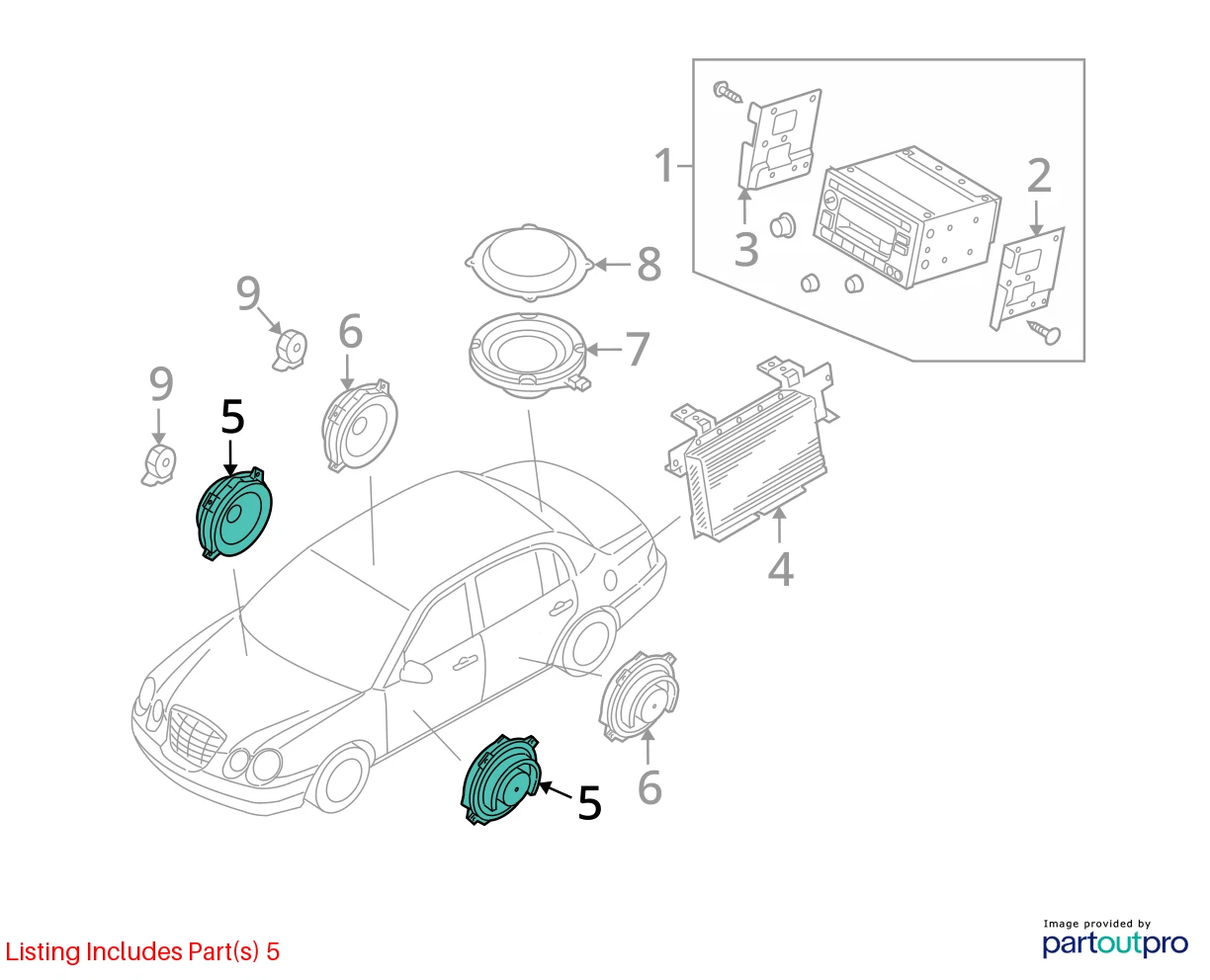 04-09 KIA AMANTI REAR RIGHT SIDE DOOR SOUND SYSTEM AUDIO SPEAKER 96330-3F700 OEM