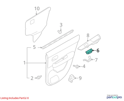 2007-2012 NISSAN VERSA REAR LEFT SIDE INTERIOR DOOR PULL HANDLE 82951-EL00A OEM