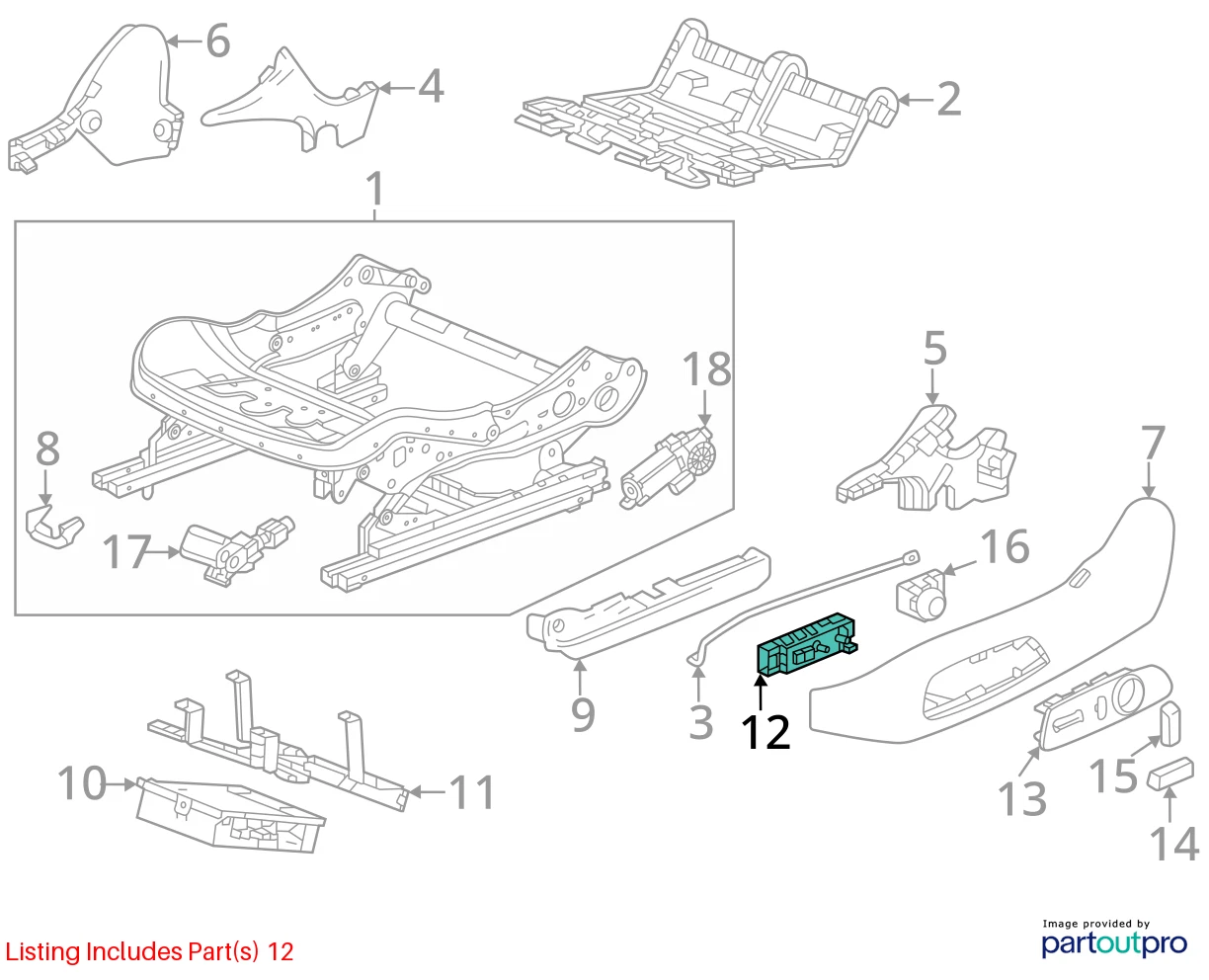 2010-2013 BUICK LACROSSE FRONT LEFT SEAT ADJUSTMENT SWITCH 25974714 OEM
