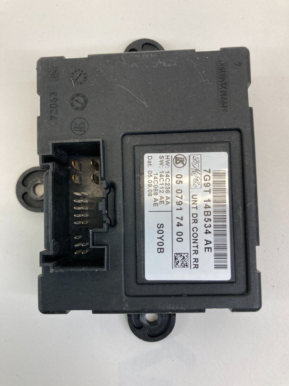 2009 09 Jaguar XF Rear Left Side Door Control Computer Module 7G9T-14B534-AE