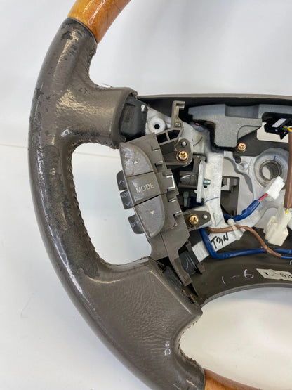 2004 2005 2006 LEXUS LS430 STEERING WHEEL W/ CRUISE CONTROLS SWITCH GRAY WOOD